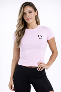 UV FIT Ladies Solid Color Gym Short Sleeve Top