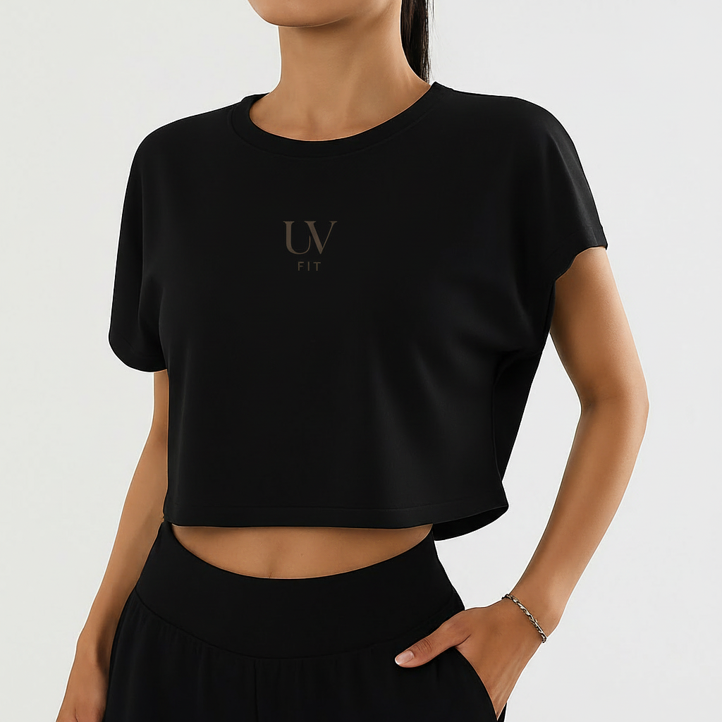 UV FIT Loose Yoga Top – Summer Sportswear with Short Sleeves