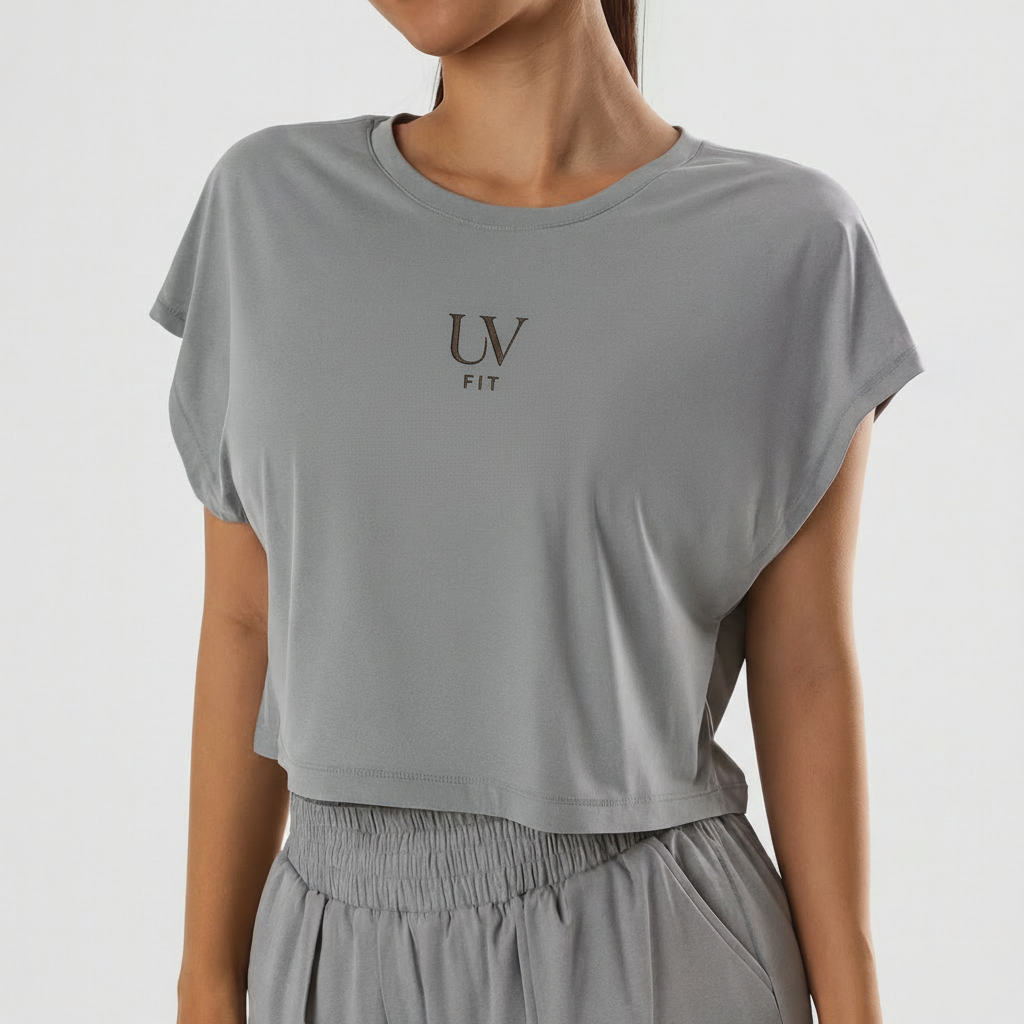 UV FIT Loose Yoga Top – Summer Sportswear with Short Sleeves