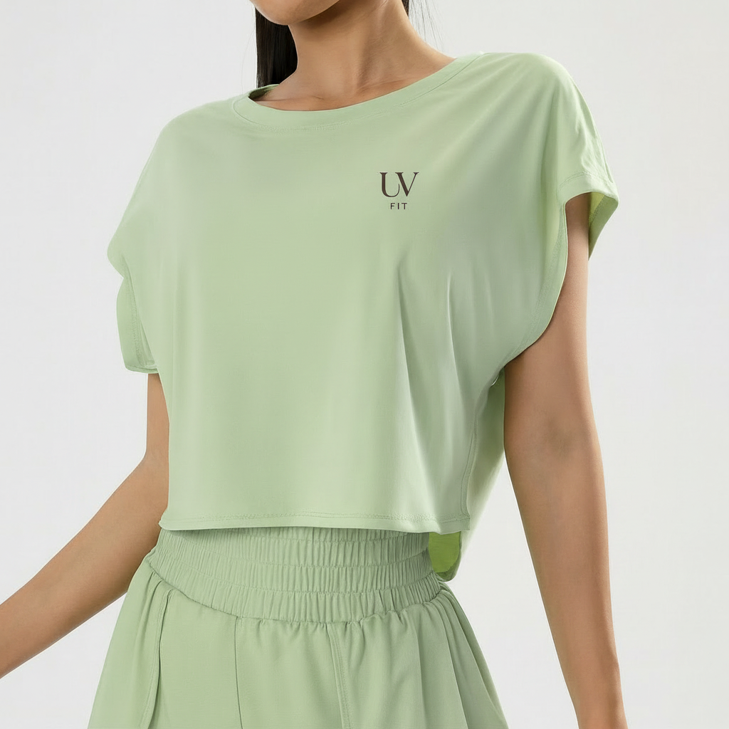 UV FIT Loose Yoga Top – Summer Sportswear with Short Sleeves