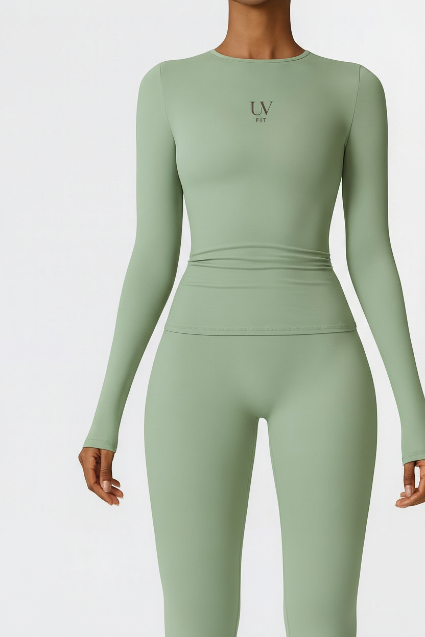 UV FIT Women’s Long Sleeve Seamless Activewear Bodysuit
