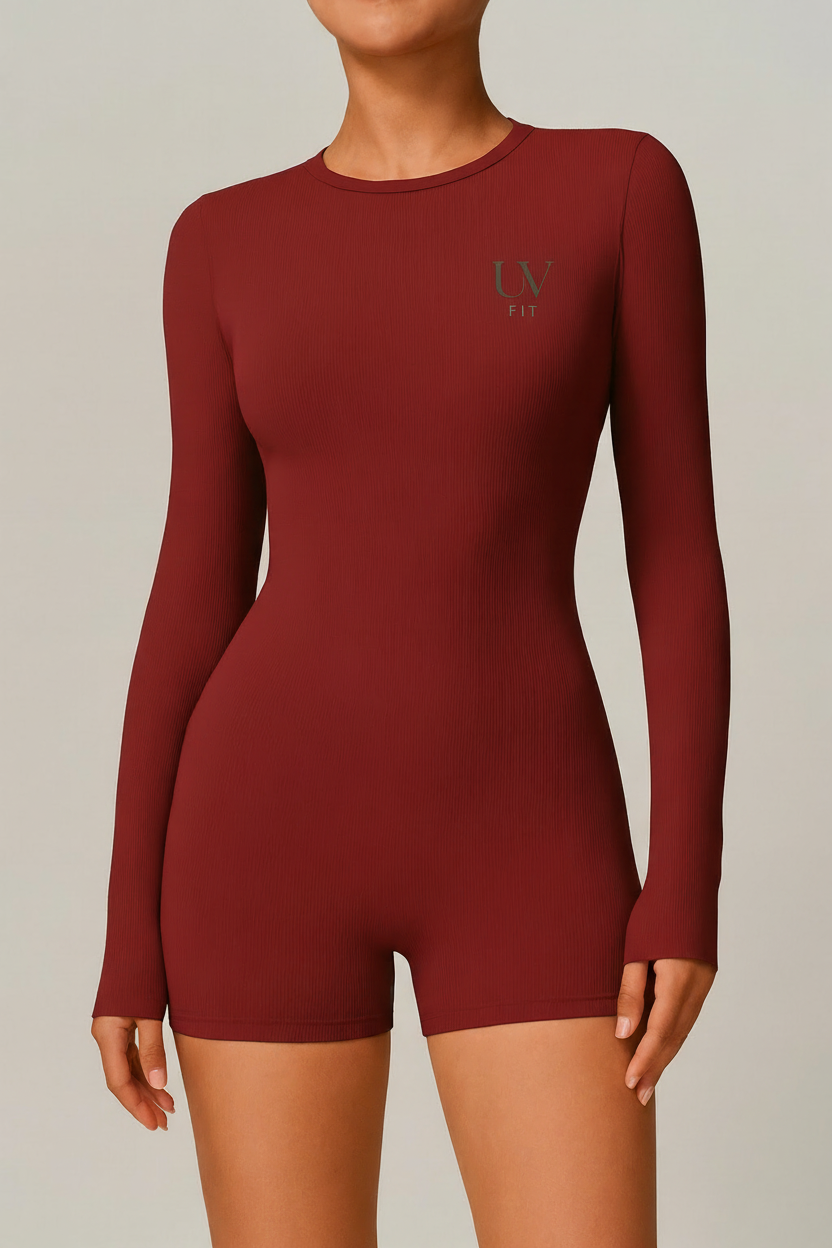 UV FIT Women’s Long Sleeve Seamless Activewear Bodysuit