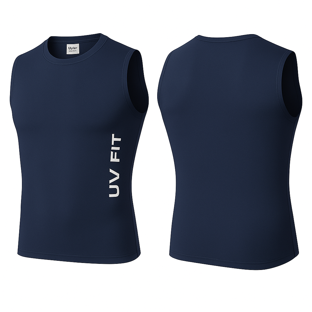 UV Fit Men’s Quick-Dry Sleeveless Compression Tank Top – Breathable Training Jersey for Running, Gym & Fitness
