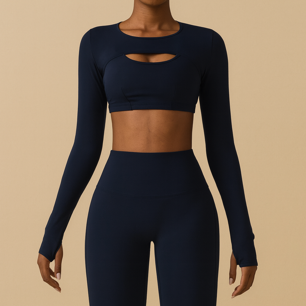 UV FIT – Mauve Seamless Long Sleeve Crop Top