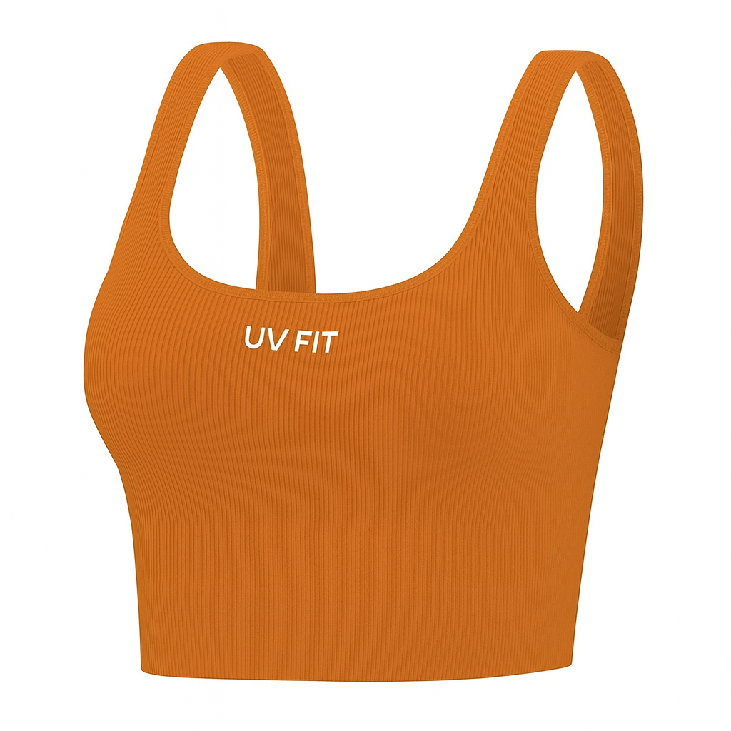 UV FIT Ribbed Crop Top – Seamless Comfort & Style
