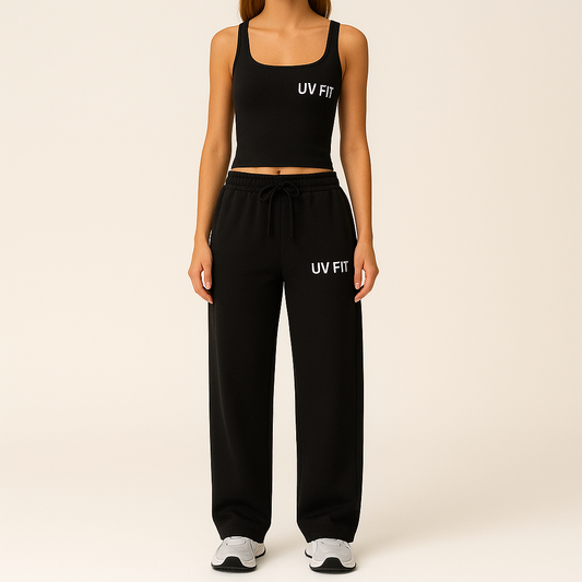 UV FIT Women’s Activewear Set – Tank Top & Wide-Leg Joggers