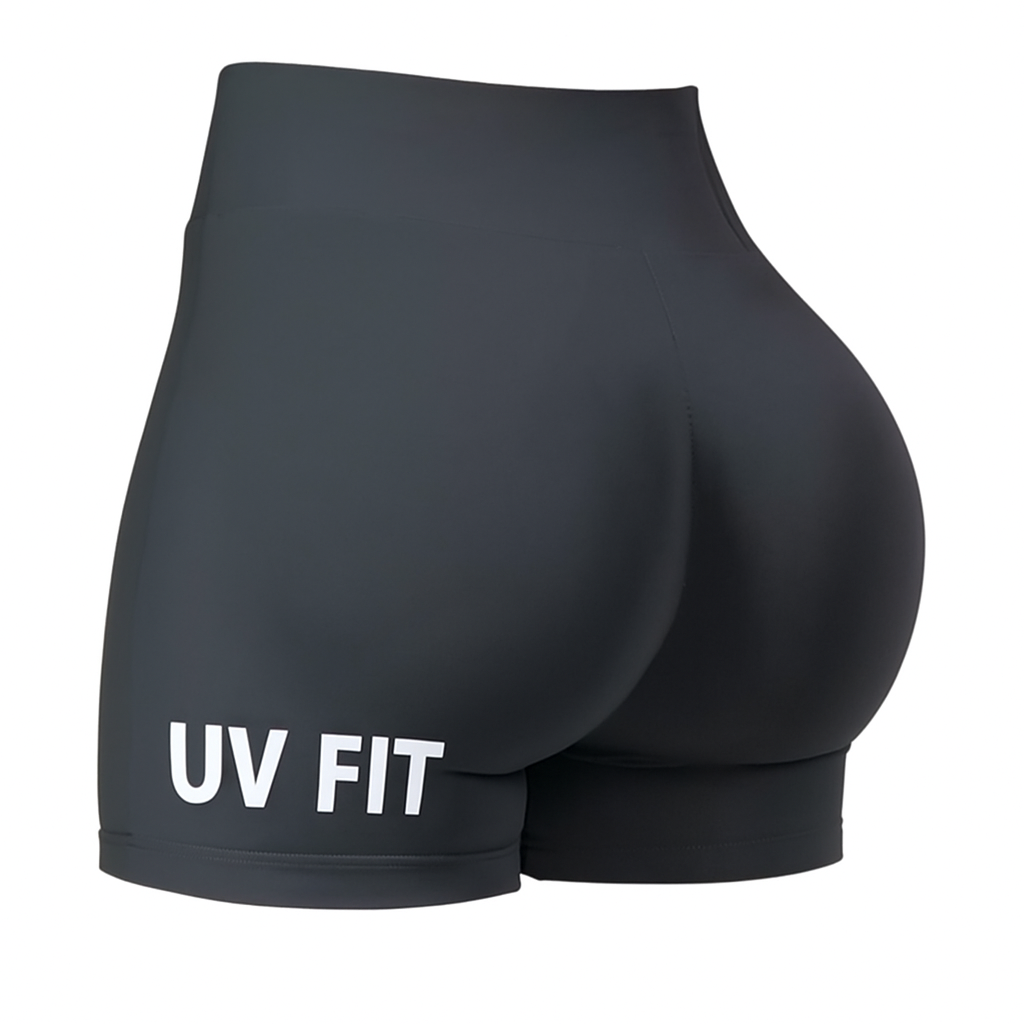 UV FIT Low Ribbed Band Scrunch Bum Seamless Gym Shorts