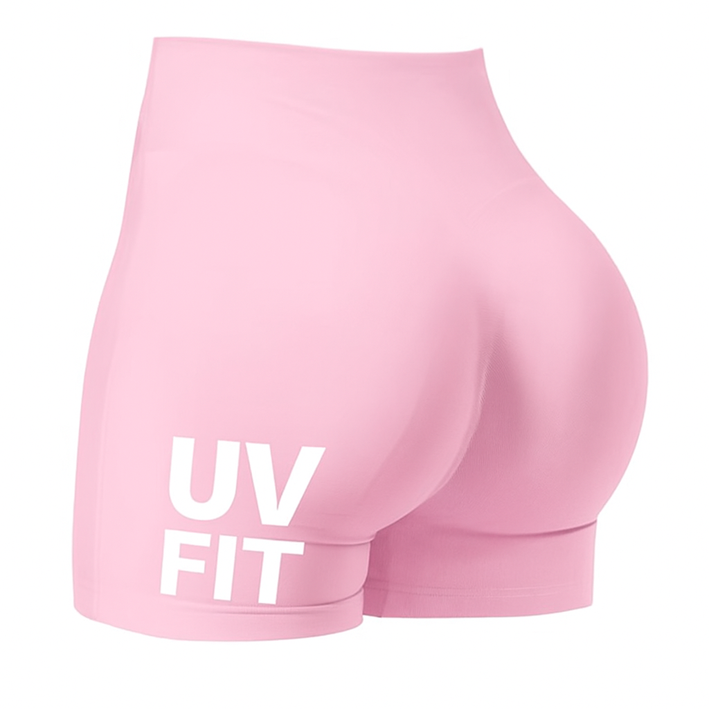 UV FIT Low Ribbed Band Scrunch Bum Seamless Gym Shorts
