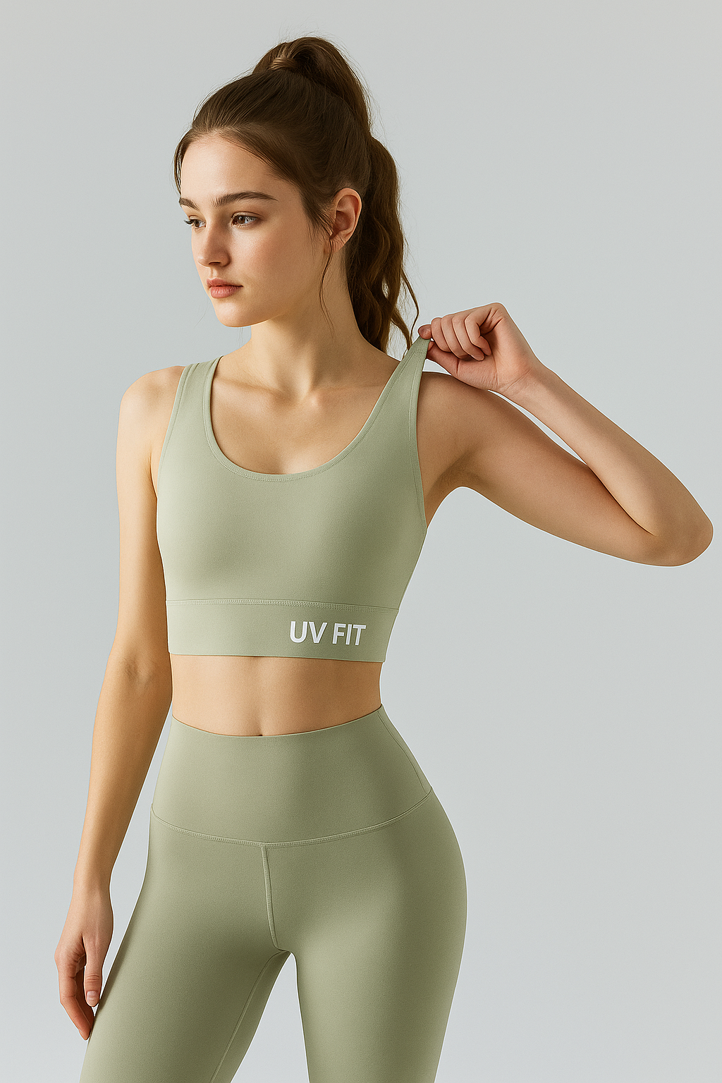 High-Support Hollowed Sports Bra for Women with UV-Fit