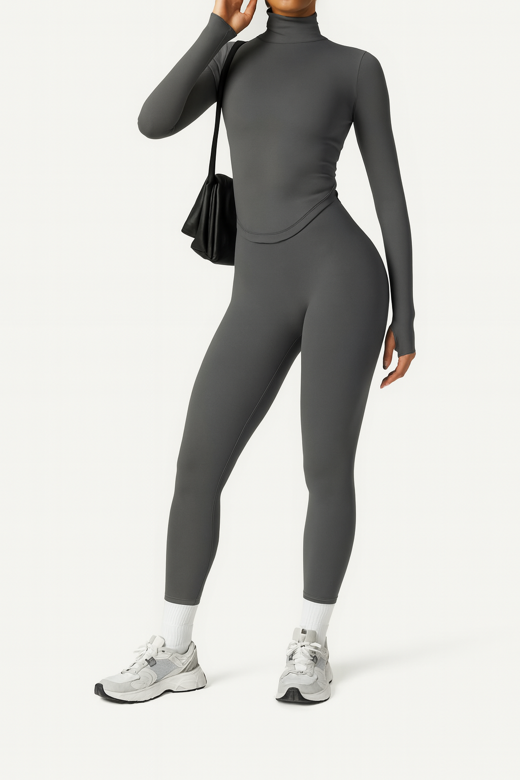 UV FIT Activewear Set – Zip Crop Top & High-Waisted Leggings