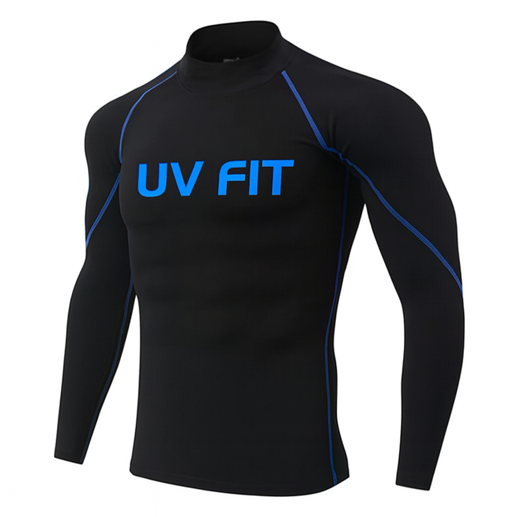 Men’s UV FIT Long Sleeve Compression T-Shirt – Quick-Dry Sports Top for Bodybuilding, Running & Gym | Tight Fitness Rashguard