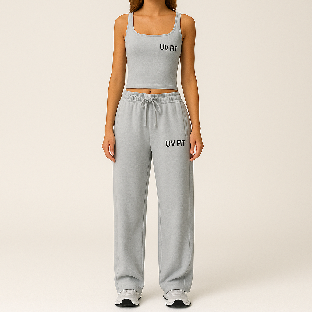 UV FIT Women’s Activewear Set – Tank Top & Wide-Leg Joggers