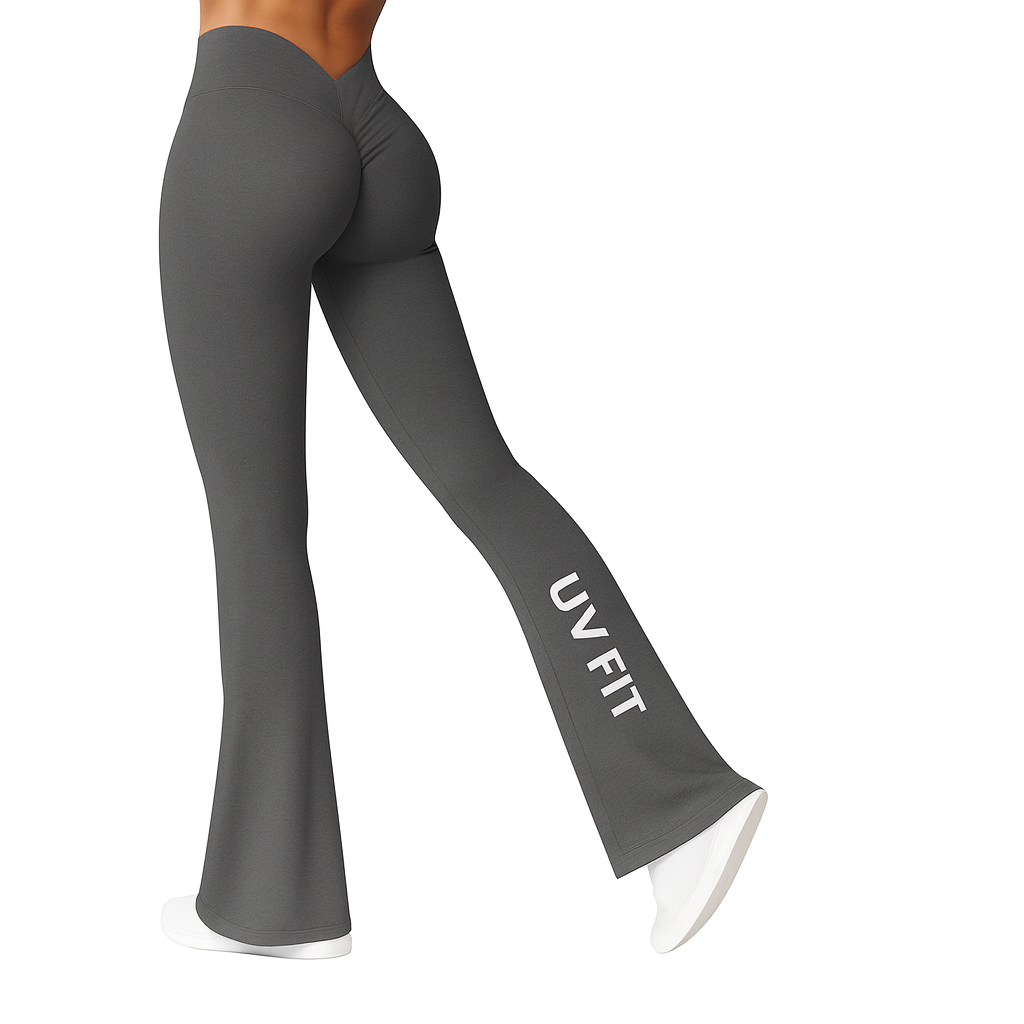 UV FIT V-Back High-Waist Push Up Leggings – Micro Flare Gym Pants