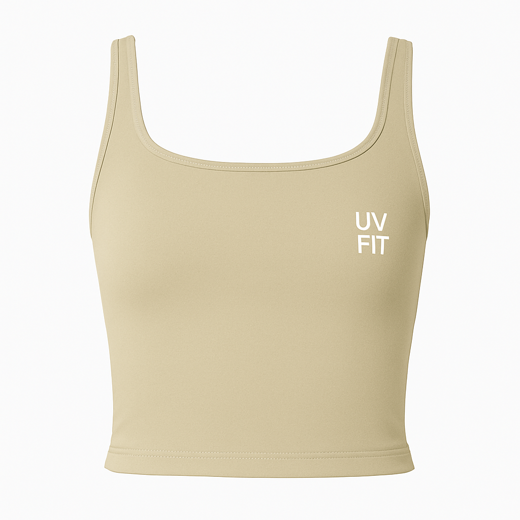 UV FIT Women’s Active Cropped Tank Top – Minimalist Logo Design