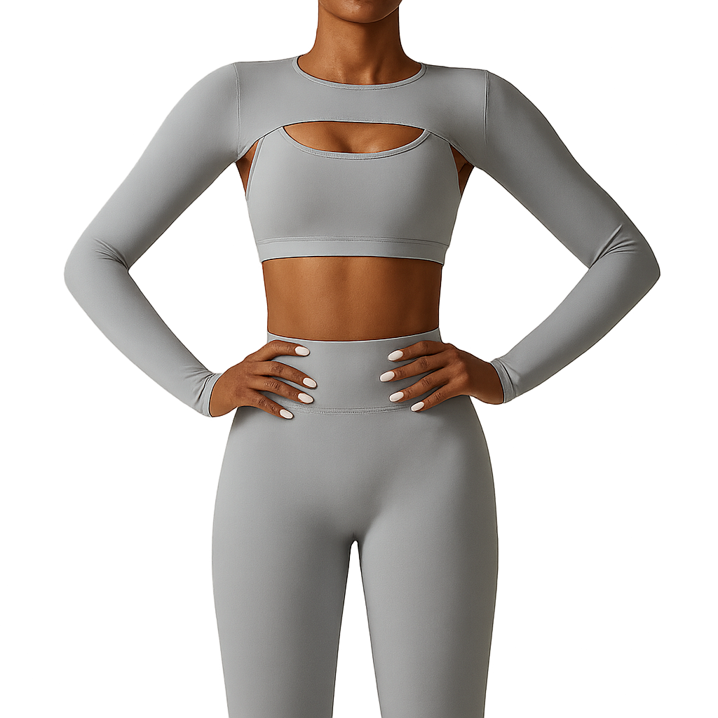 UV FIT – Mauve Seamless Long Sleeve Crop Top