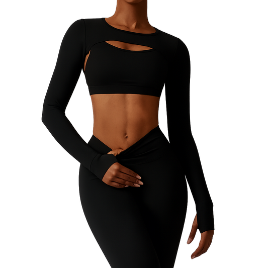 UV FIT – Mauve Seamless Long Sleeve Crop Top