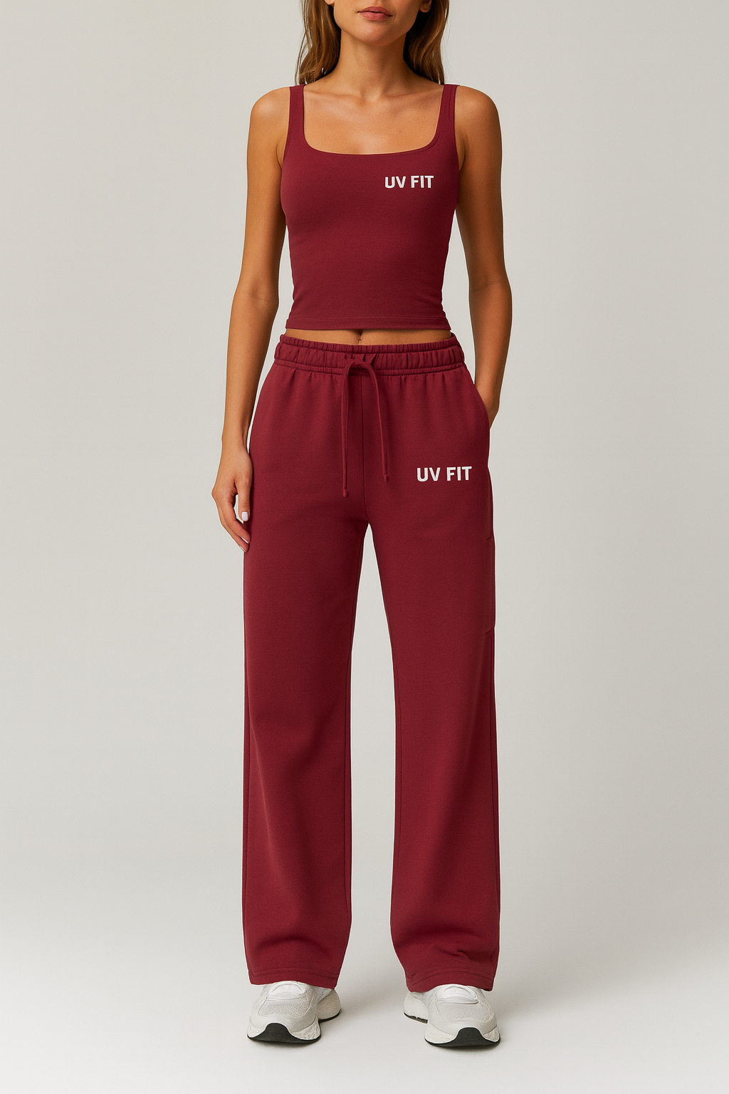 UV FIT Women’s Activewear Set – Tank Top & Wide-Leg Joggers
