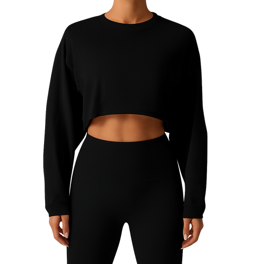 UV FIT Long-Sleeve Cropped Sweatshirt