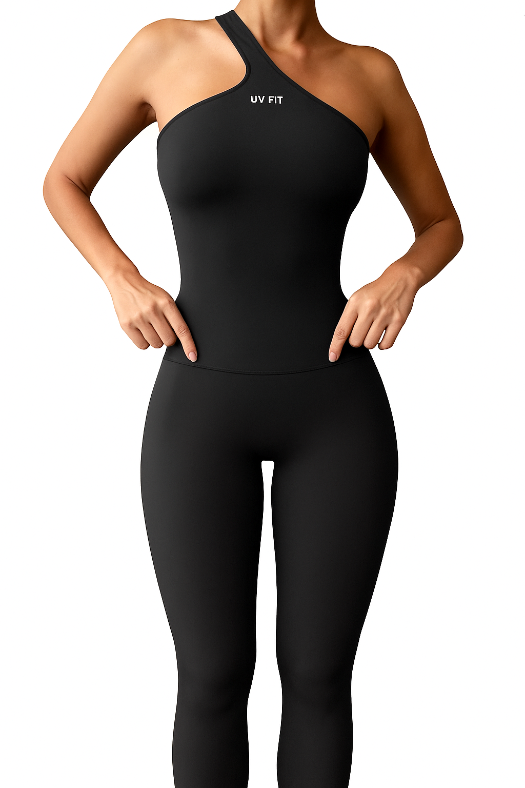 UV FIT New Summer Solid Color One-Shoulder Bodysuit