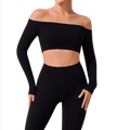Off-Shoulder Crop Top with Long Sleeves – UV FIT