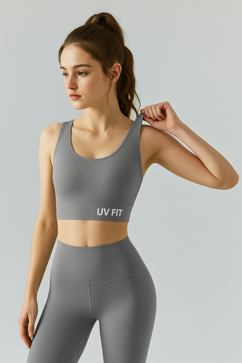 High-Support Hollowed Sports Bra for Women with UV-Fit