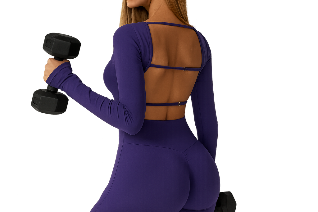 Open Back Long Sleeve Workout Jumpsuit – UV FIT
