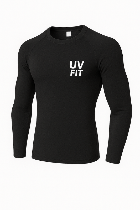 UV FIT Men’s Compression Shirt – Long Sleeve Gym & Training Top | Quick-Dry Base Layer | Breathable with UV Protection
