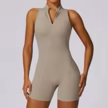 UV FIT Sleeveless Zip-Front Active Romper