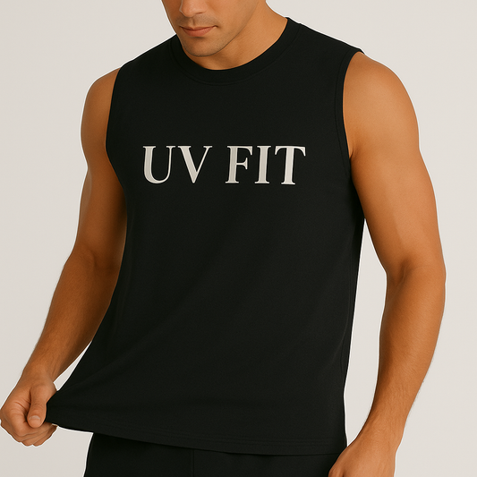UV FIT Men’s Bodybuilding Tank Top – Premium Gym Workout Sleeveless Shirt for Fitness, Running & Casual Wear