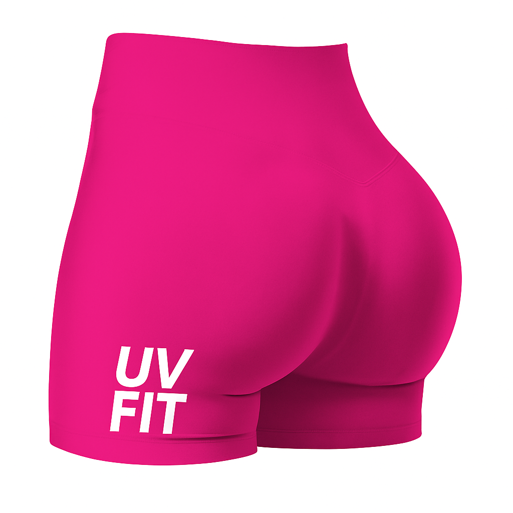 UV FIT Low Ribbed Band Scrunch Bum Seamless Gym Shorts