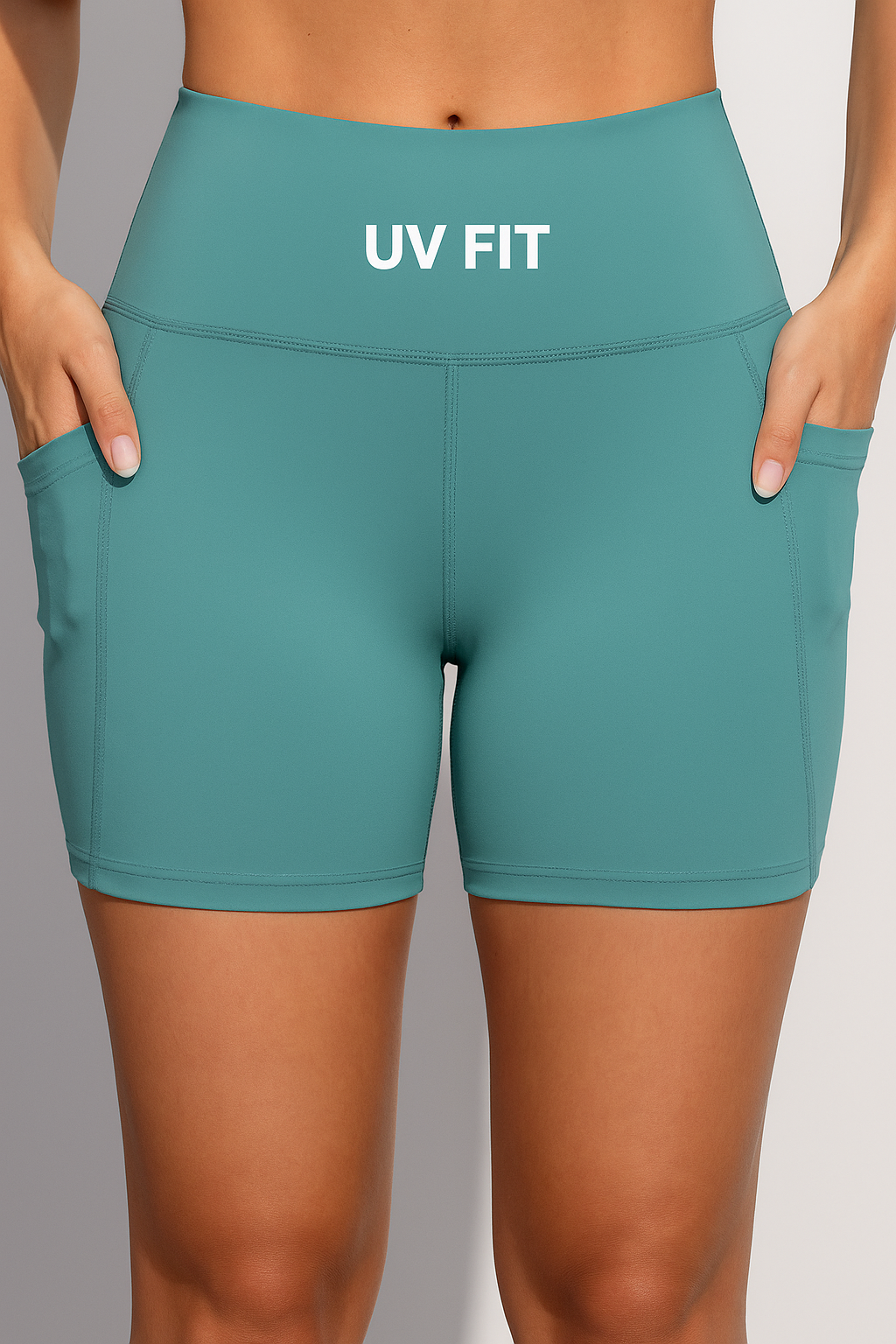 UV FIT Women’s High-Waist Yoga Shorts with Pockets