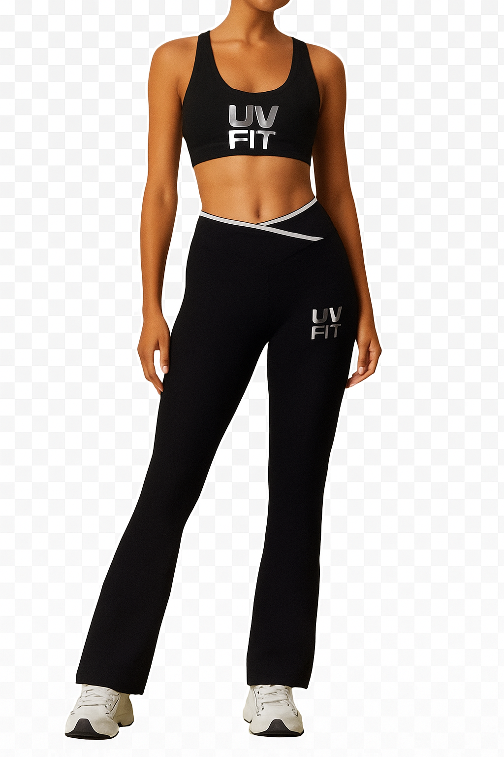 UV FIT Women’s Activewear Set – Sports Bra & Flared Leggings