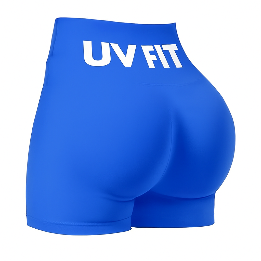 UV FIT Low Ribbed Band Scrunch Bum Seamless Gym Shorts