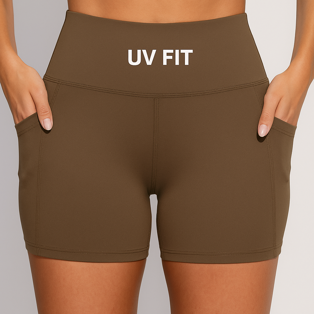 UV FIT Women’s High-Waist Yoga Shorts with Pockets