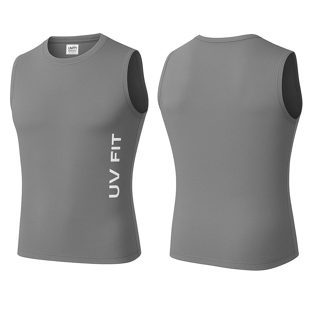 UV Fit Men’s Quick-Dry Sleeveless Compression Tank Top – Breathable Training Jersey for Running, Gym & Fitness