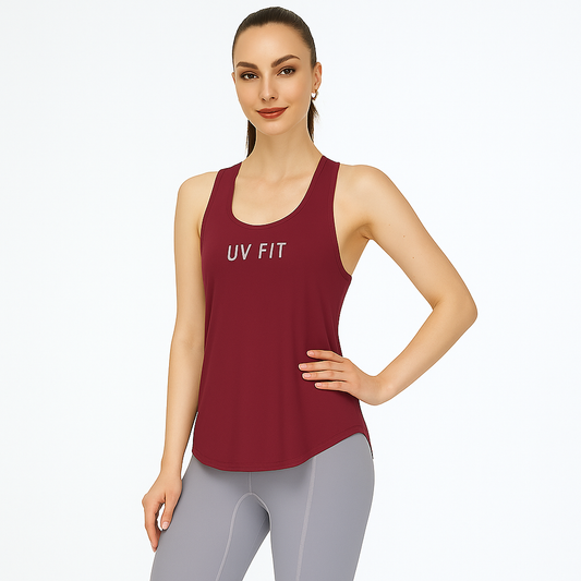 UV FIT Women’s Loose Sports Vest – Sleeveless Yoga Top