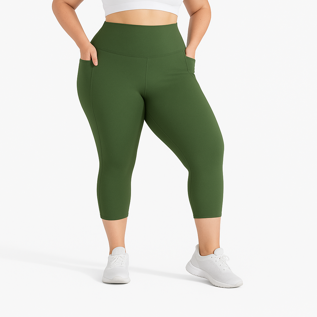 UV FIT Plus Size High-Waist Capri Leggings – Comfort & Style