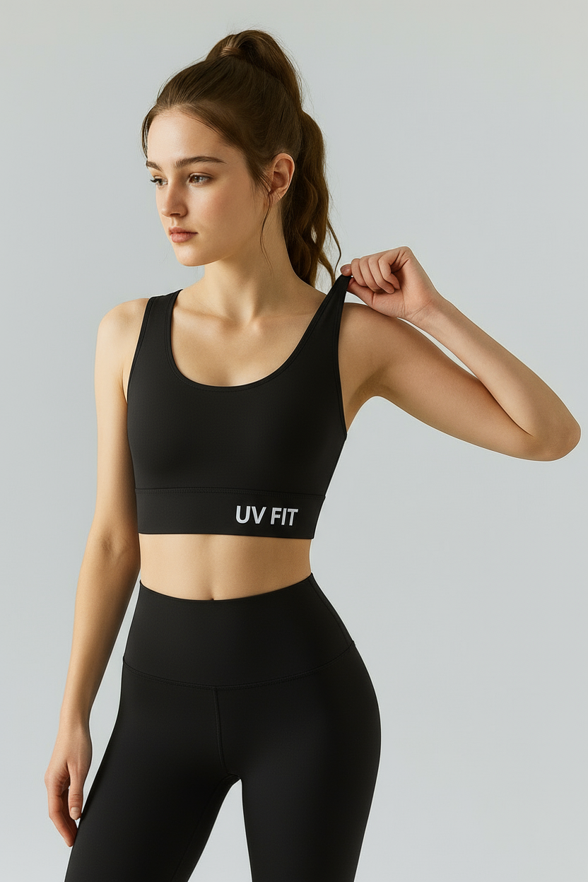 High-Support Hollowed Sports Bra for Women with UV-Fit