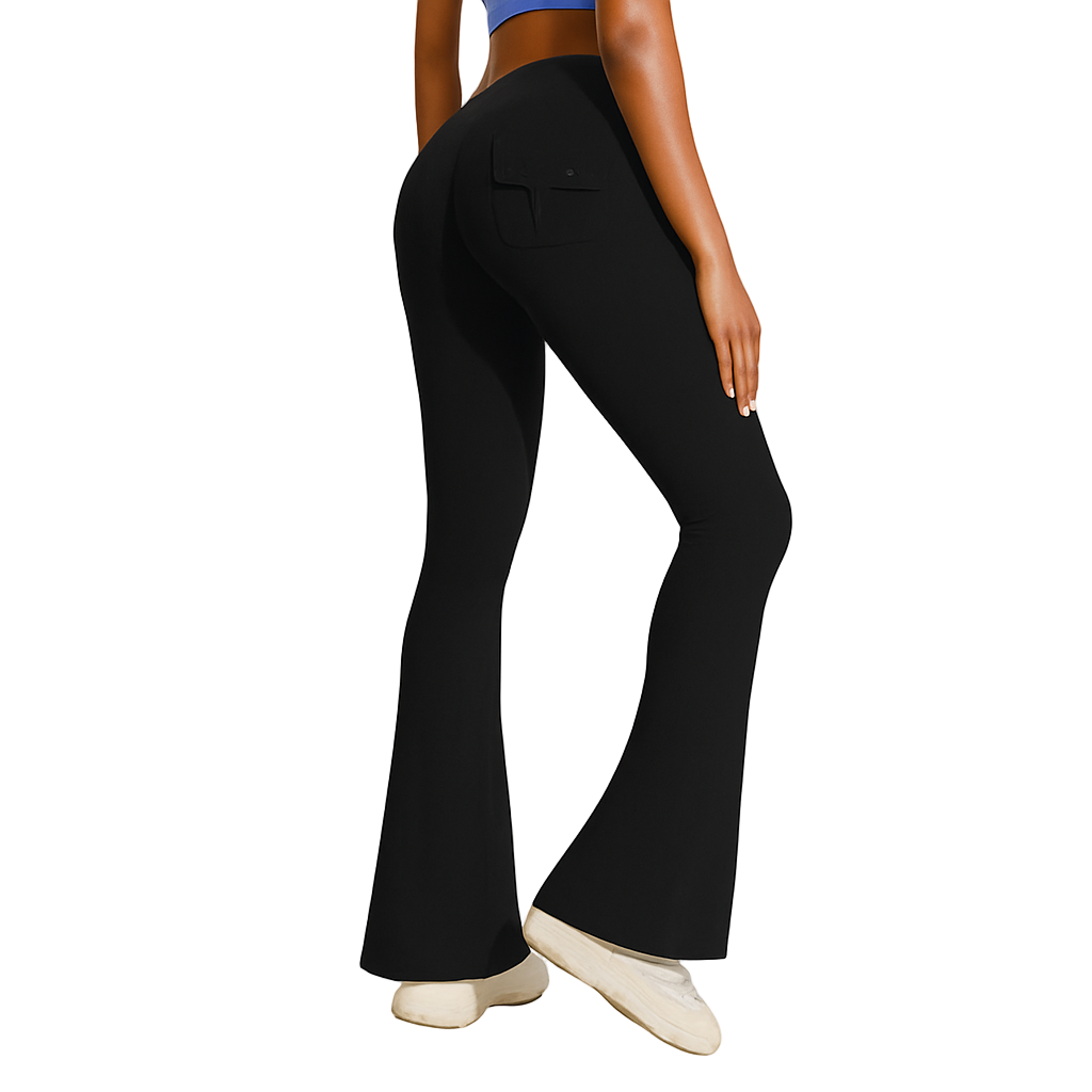 UV FIT High-Waisted Flared Black Leggings