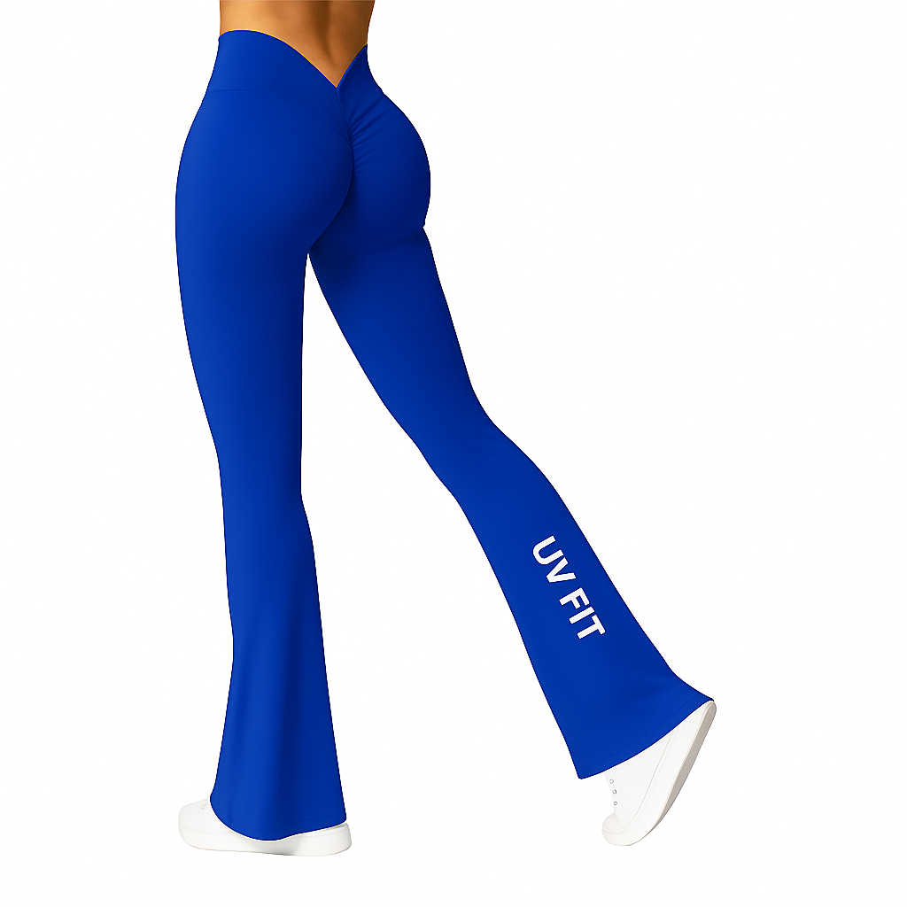UV FIT V-Back High-Waist Push Up Leggings – Micro Flare Gym Pants