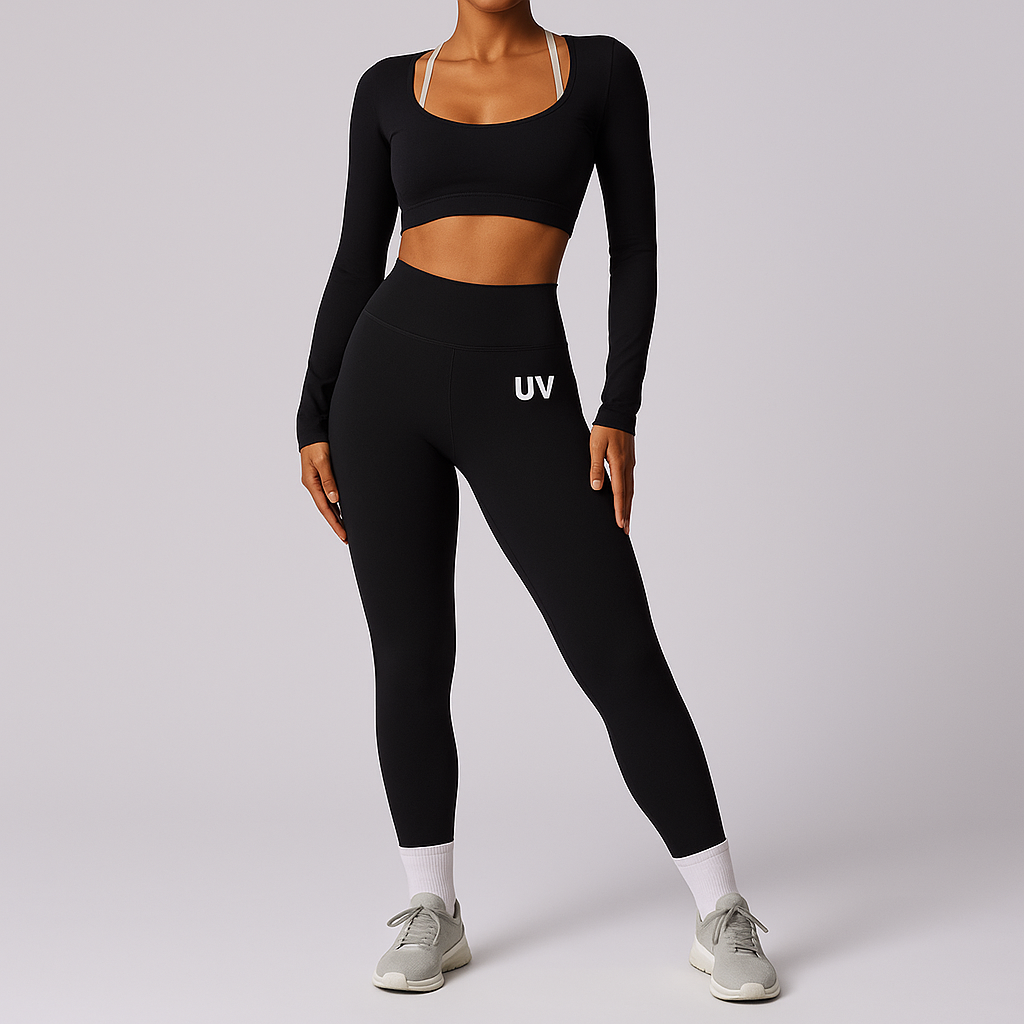 2PCS Gym Set Women UV FIT Workout Backless Yoga Suit