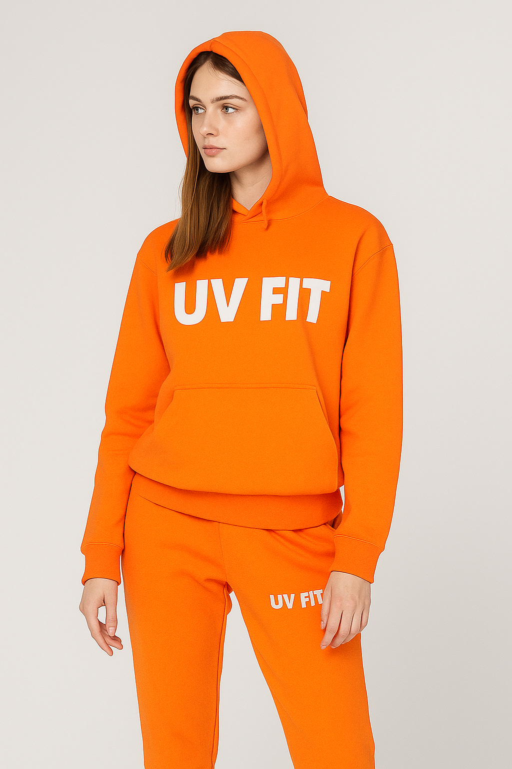 UV FIT Bold Orange Hoodie & Jogger Set