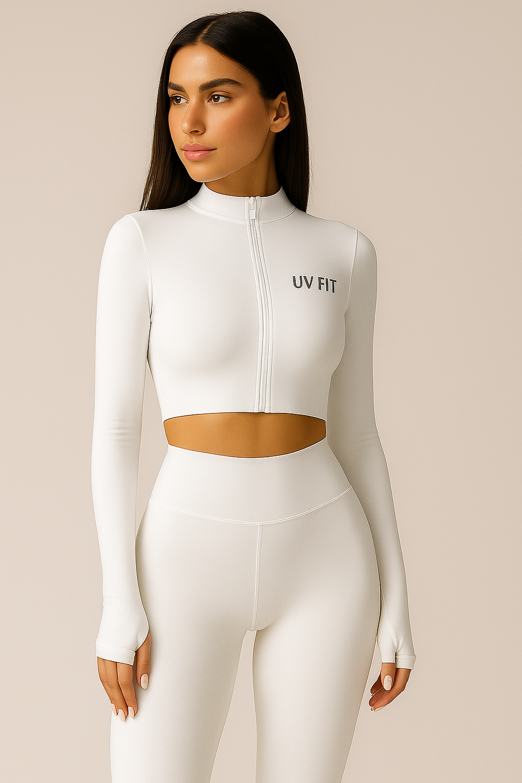 UV FIT Women’s Long-Sleeve Zipper Yoga Crop Jacket