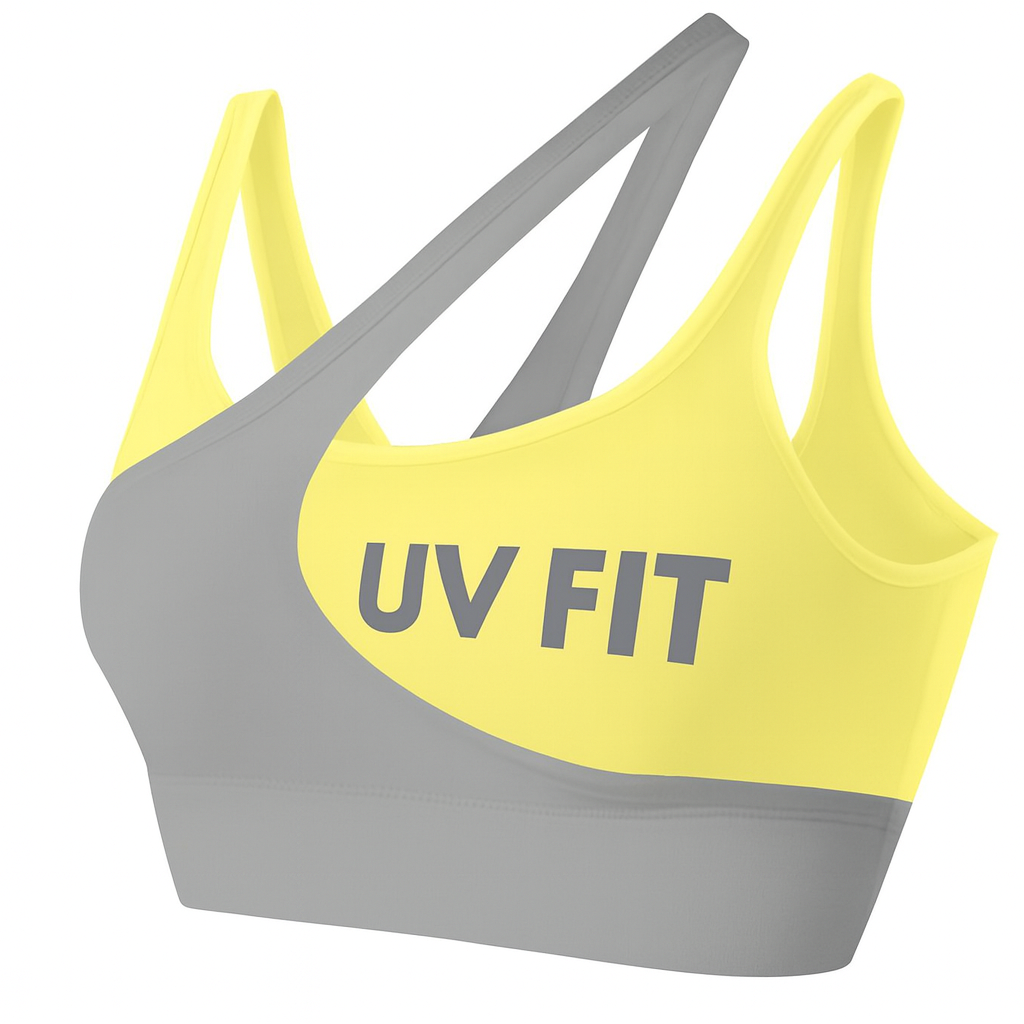 UV FIT Asymmetrical Color-Block Sports Bra
