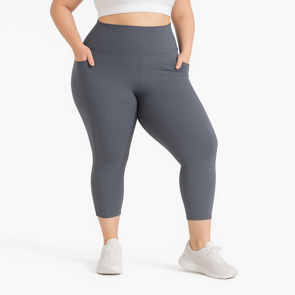 UV FIT Plus Size High-Waist Capri Leggings – Comfort & Style