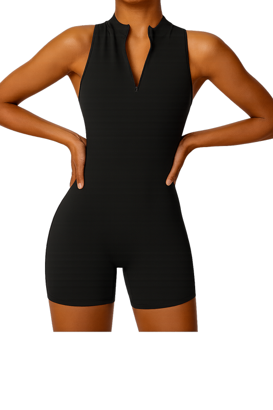 UV FIT Sleeveless Zip-Front Active Romper