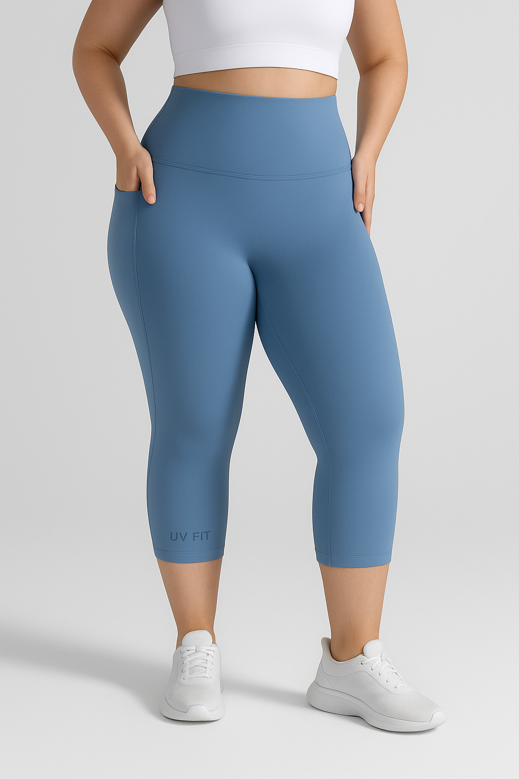 UV FIT Plus Size High-Waist Capri Leggings – Comfort & Style