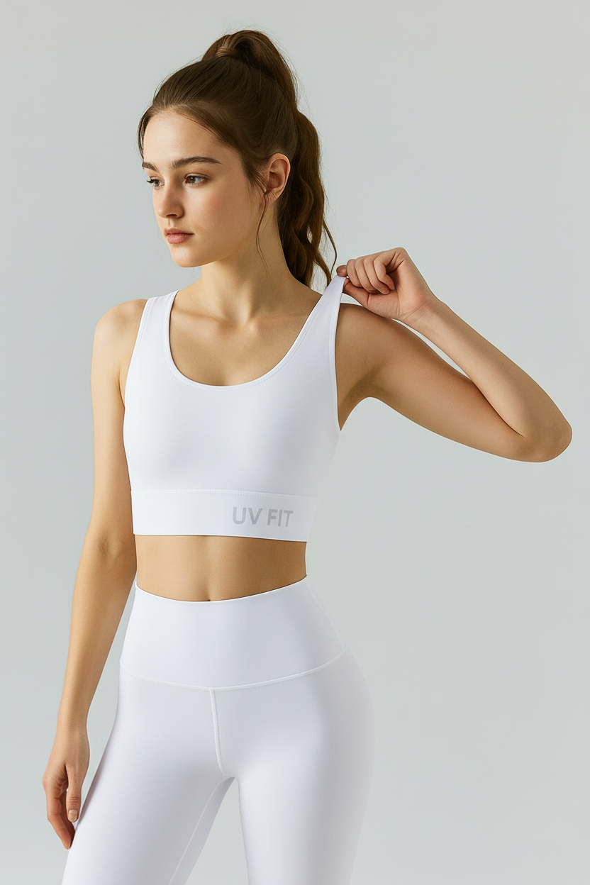 High-Support Hollowed Sports Bra for Women with UV-Fit