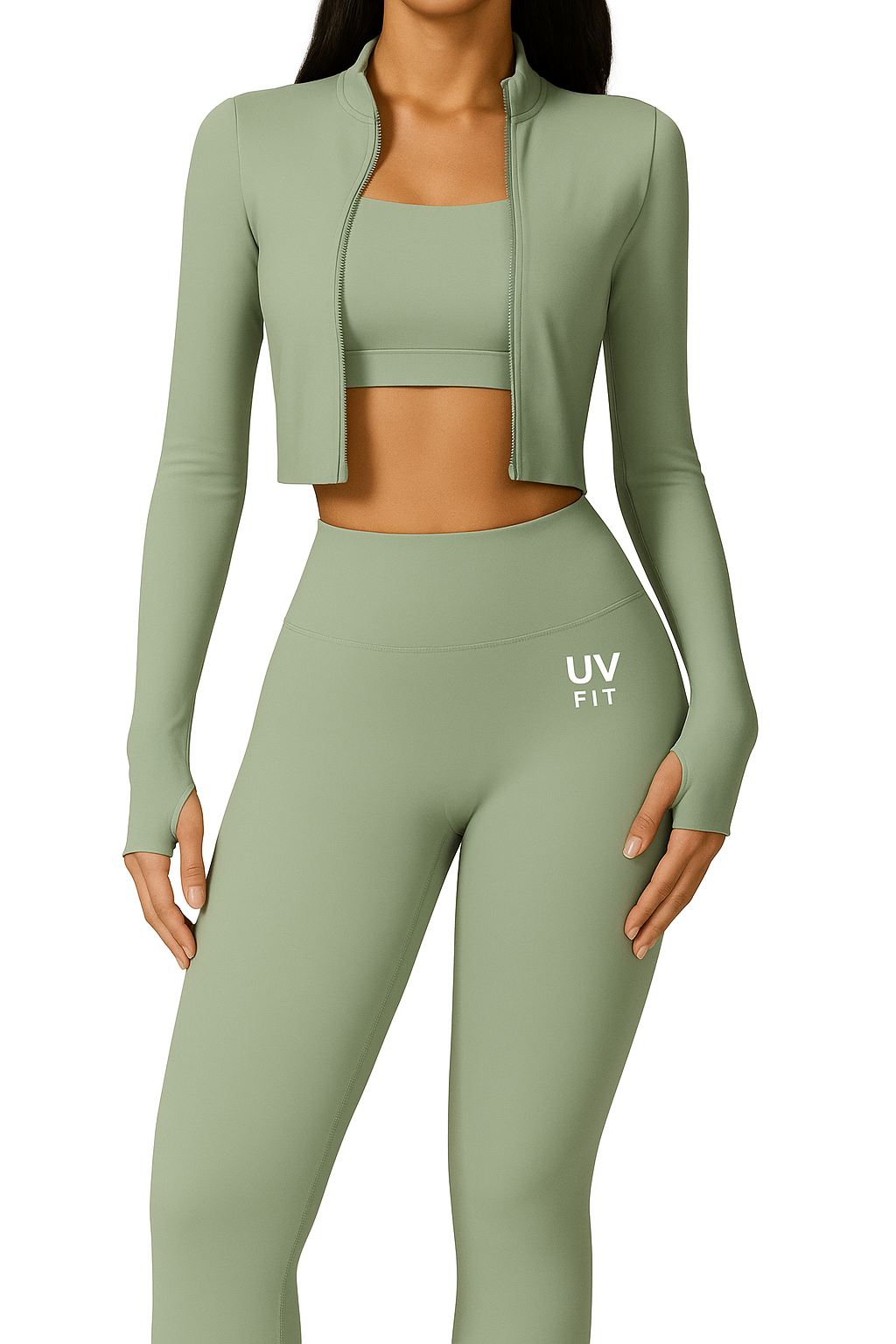 UV FIT Sage  Three-Piece Activewear Set