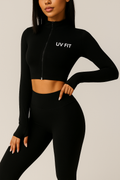 UV FIT Women’s Long-Sleeve Zipper Yoga Crop Jacket